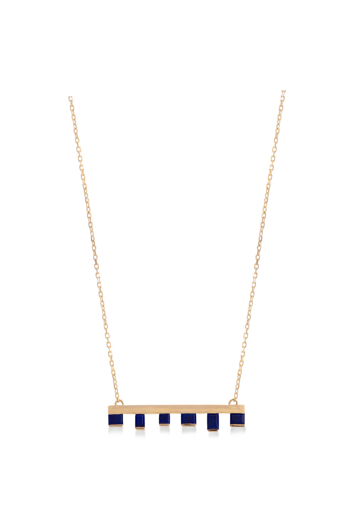 Necklace in 18K yellow gold with Lapis stone