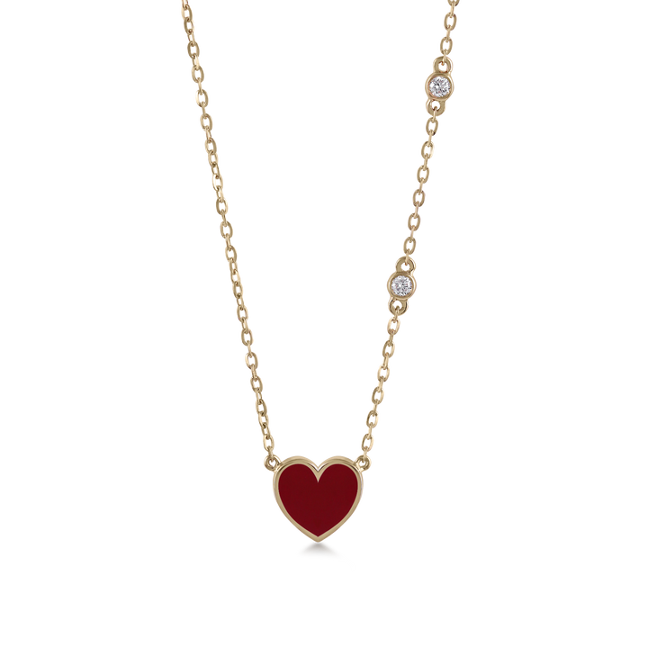 Baby Love Necklace In Fine Chain With 18K Yellow Gold With VS-G Diamond