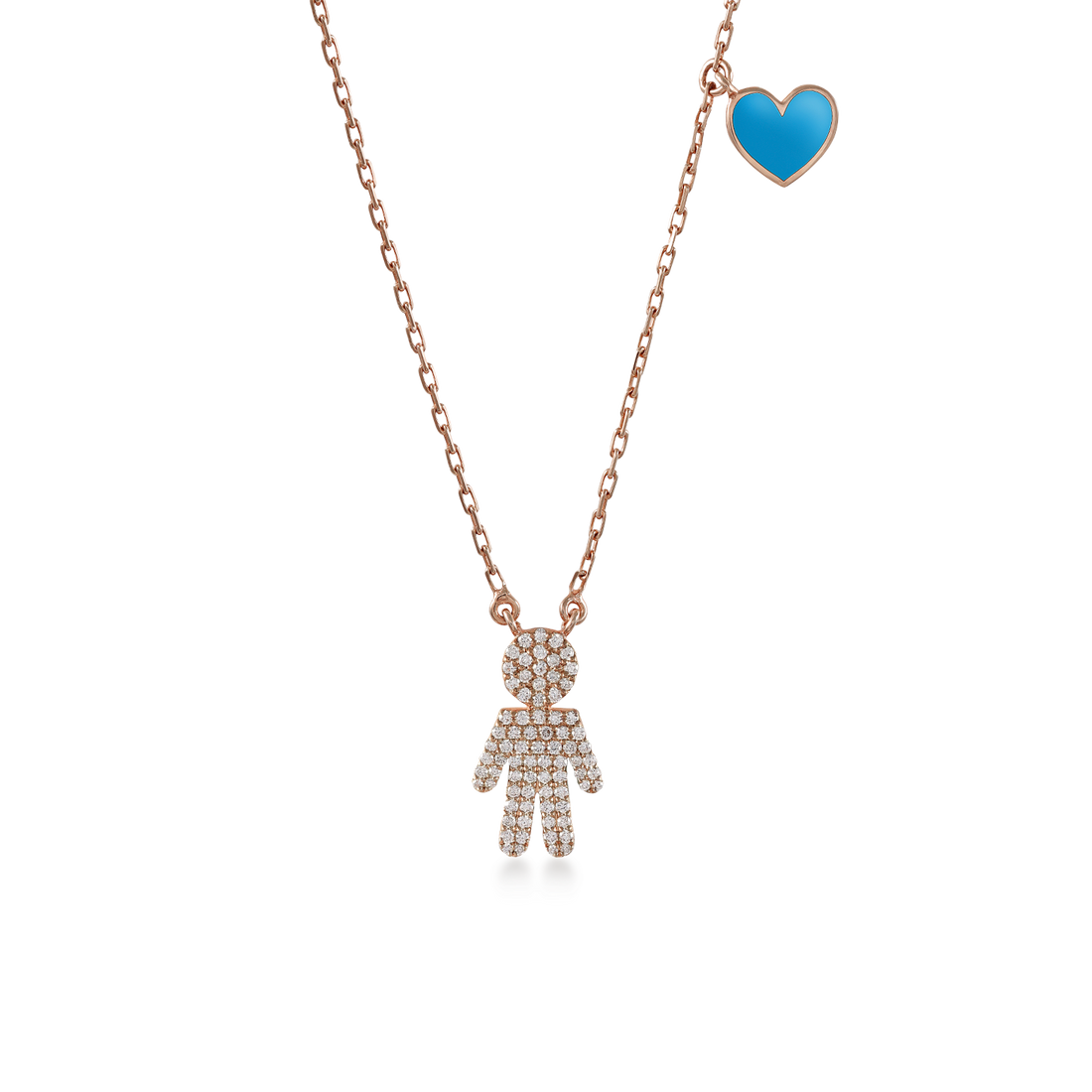 Baby Love Pendant In Fine Chain With 18K Yellow Gold With VS-G Diamond