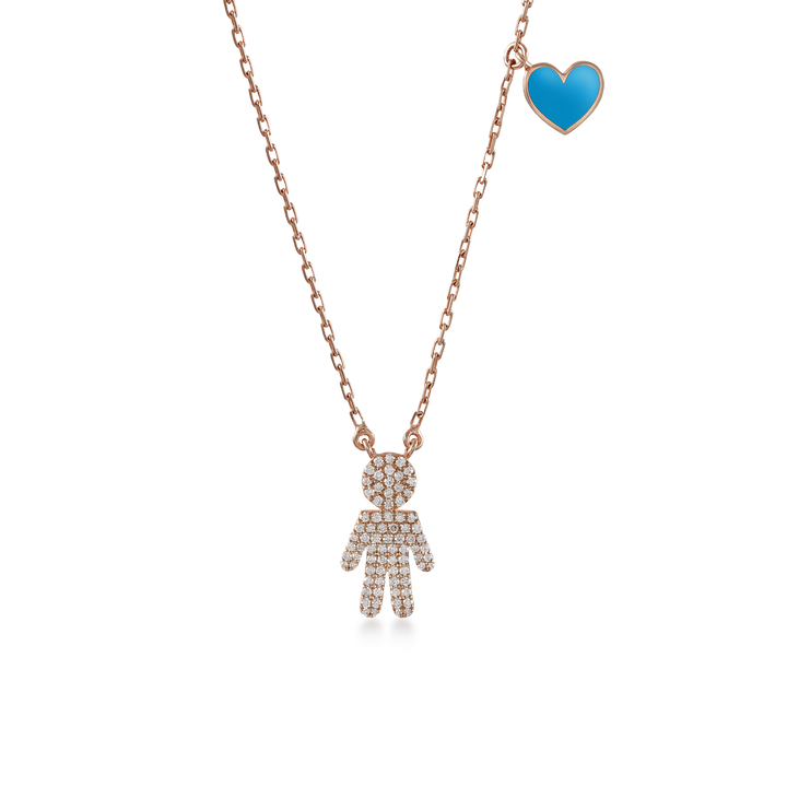 Baby Love Pendant In Fine Chain With 18K Yellow Gold With VS-G Diamond