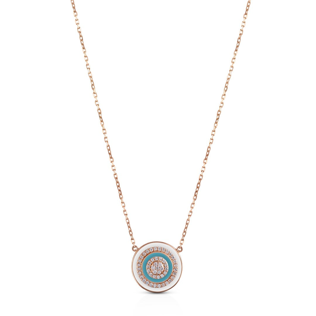 Pendant in 18K Yellow Gold on a 42-cm fine Chain, Adorned with VS-G Diamonds