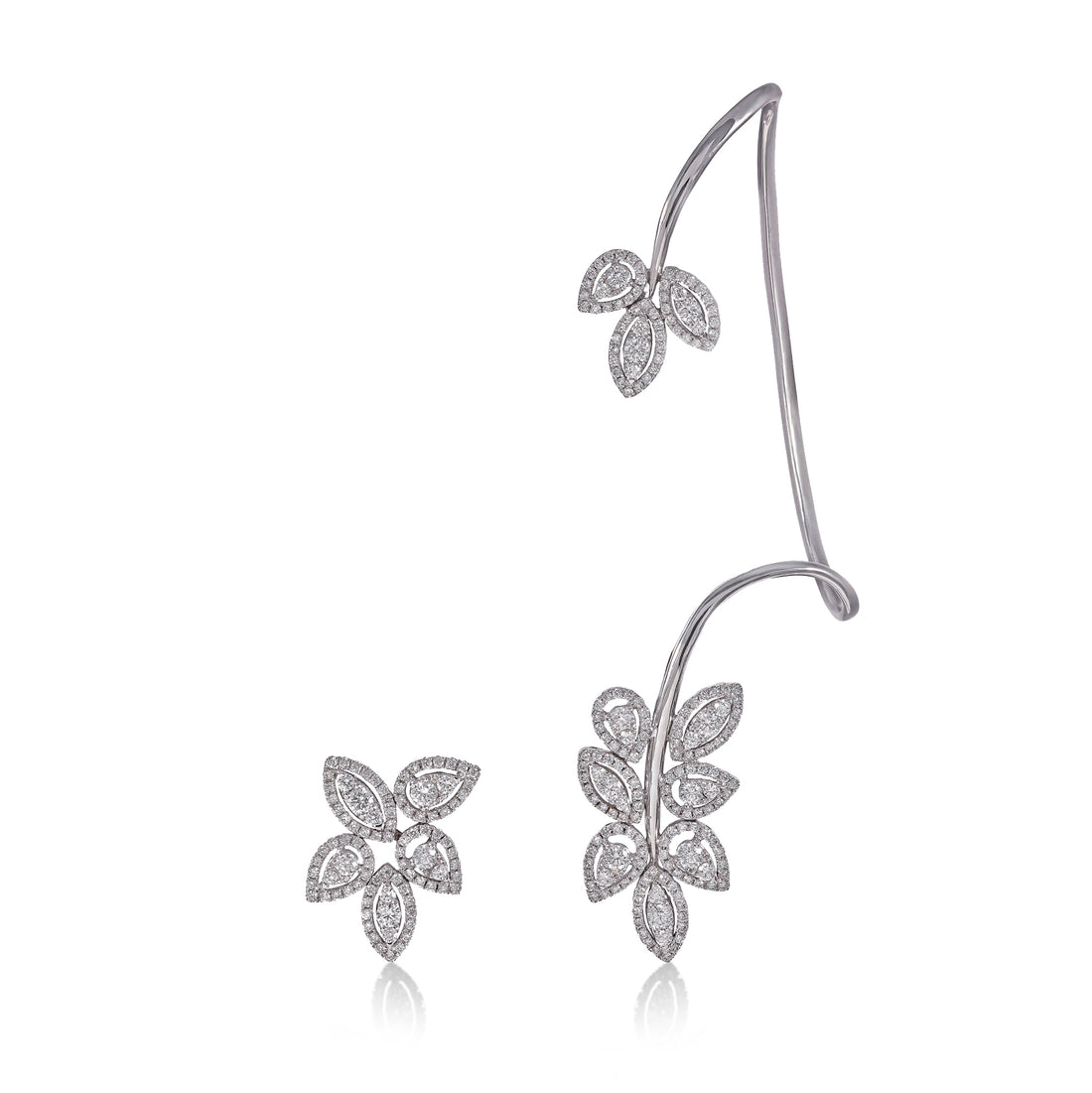 Jasmine Earrings in 18K white gold and VS-G diamonds earring