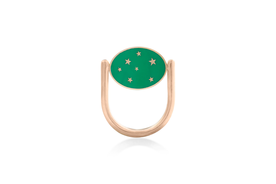 Summer Sky Ring In 18K Yellow Gold And Reversible