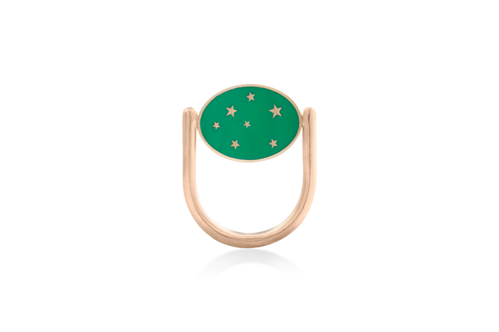 Summer Sky Ring In 18K Yellow Gold And Reversible