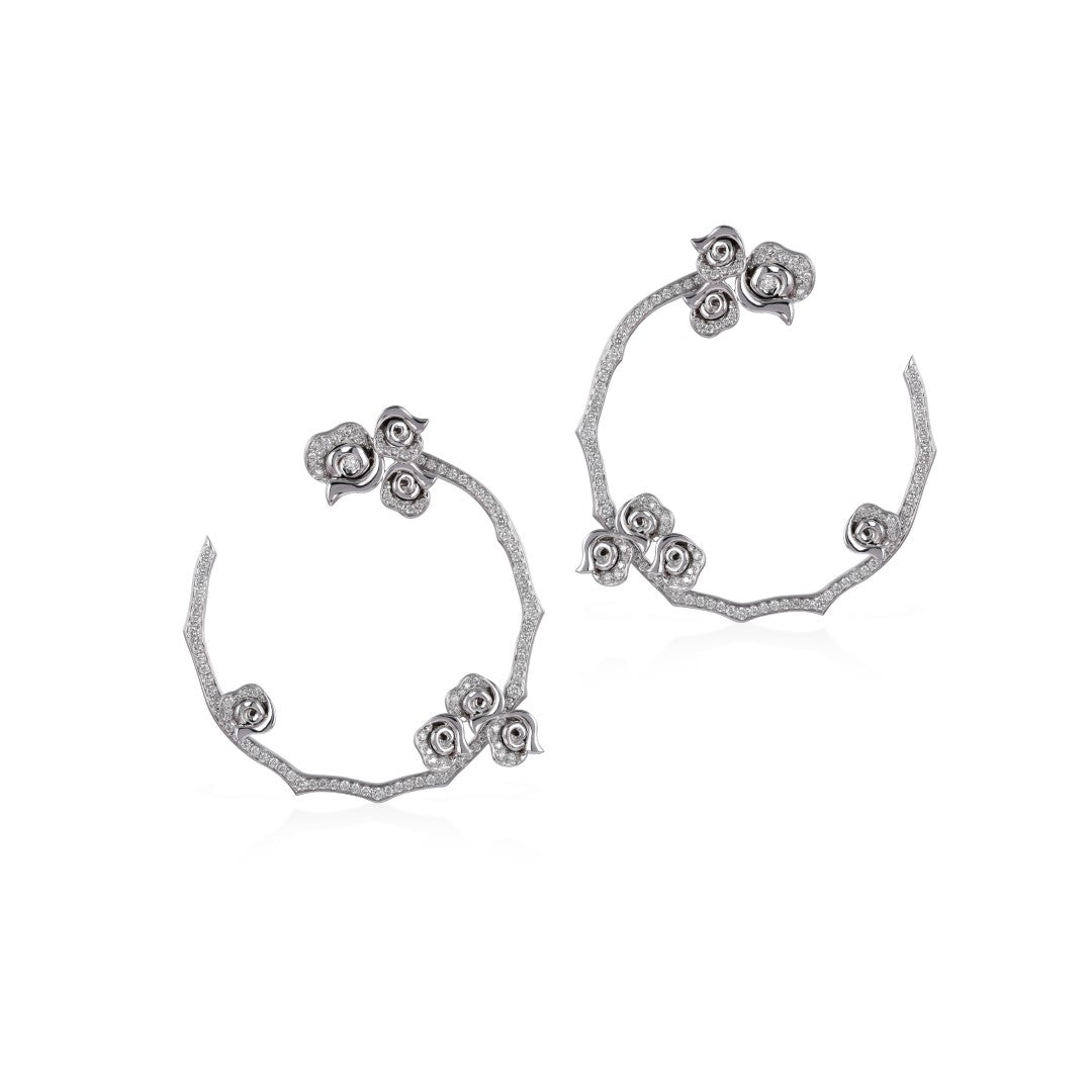 Blossom earrings Inspiring 18K White Gold and VS-G Quality Diamonds