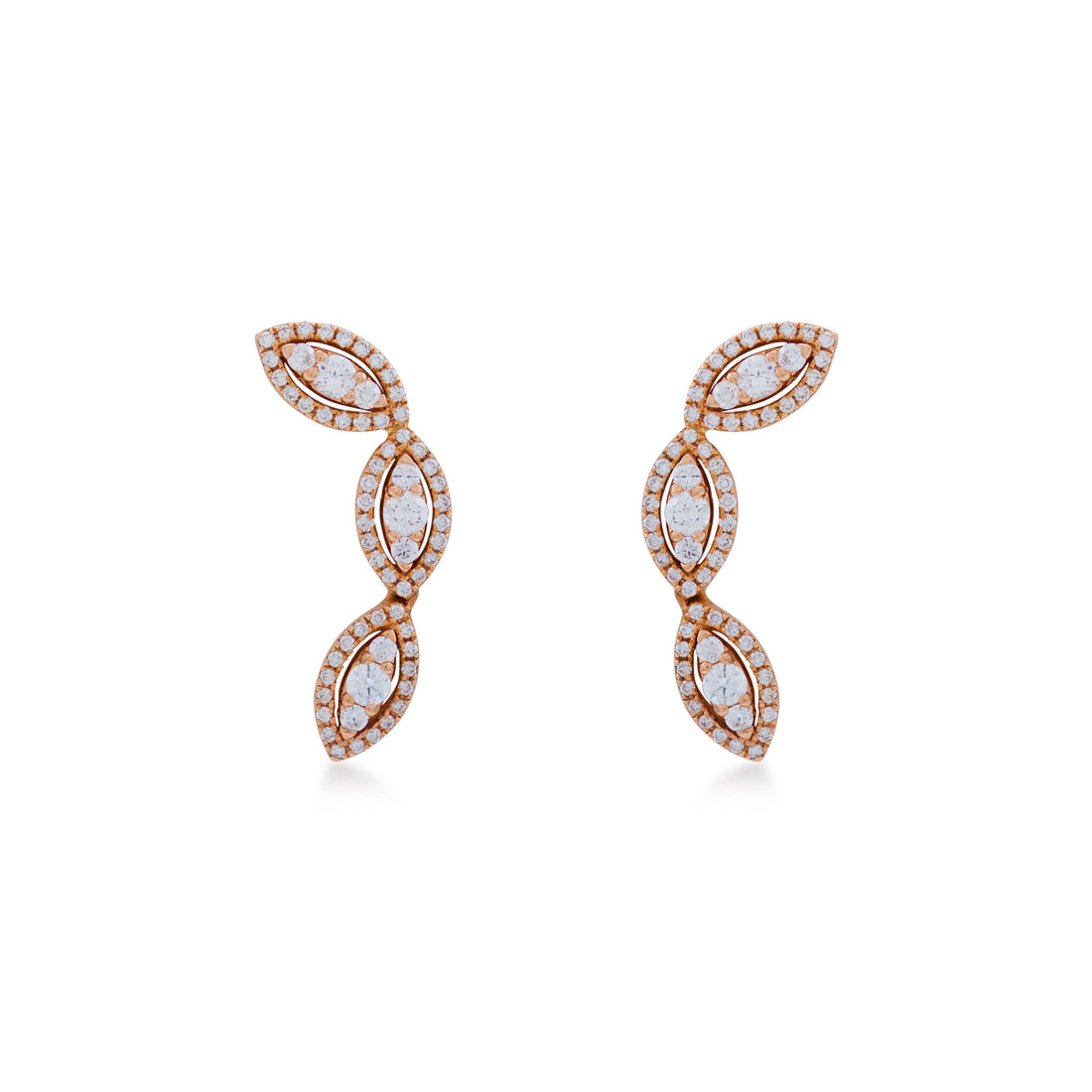 Earring 18K Rose Gold with VS-G diamond - Illusion inspire