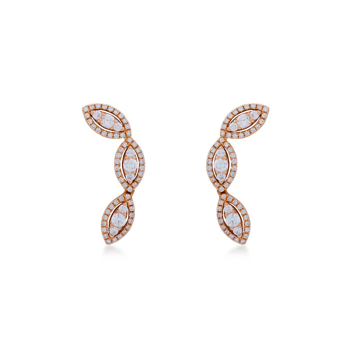 Earring 18K Rose Gold with VS-G diamond - Illusion inspire