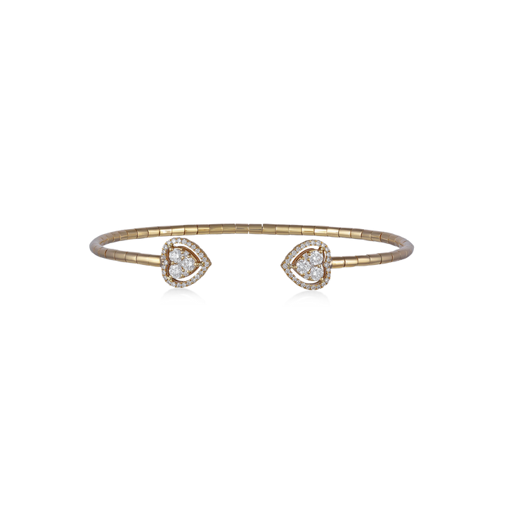 Flexible 18K Yellow Gold Bracelet with VS-G Diamond