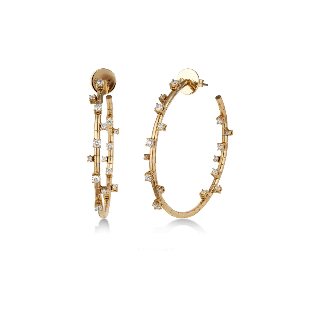 Hoop Earrings in 18K Yellow Gold with VS-G Diamonds