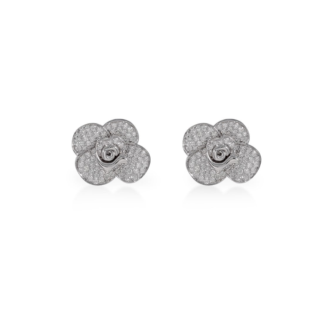 Blossom Ring in 18K White Gold and VS-G Quality Diamonds Studs