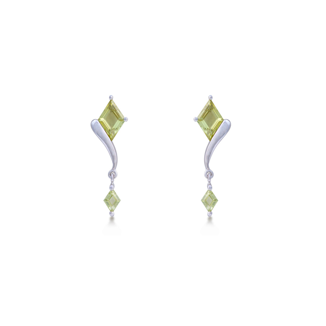 Earrings in 18k white gold with Agate stone - Arcobaleno Collection