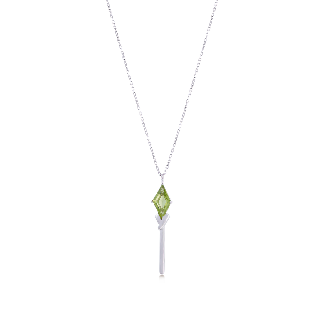 Necklace in 18k White Gold and Agate Stone - Arcobaleno Collection