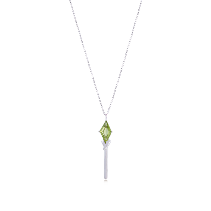 Necklace in 18k White Gold and Agate Stone - Arcobaleno Collection