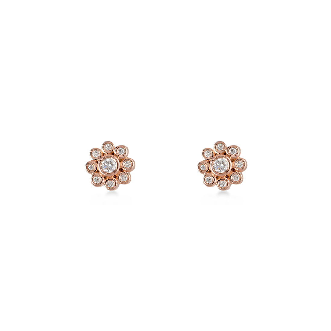 Summer Sky Inspire 18K Rose Gold Studs and VS-G Diamonds Earring