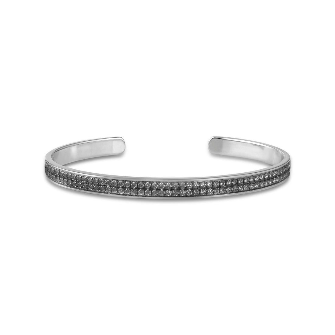 Bracelet in 18K white gold with black diamonds