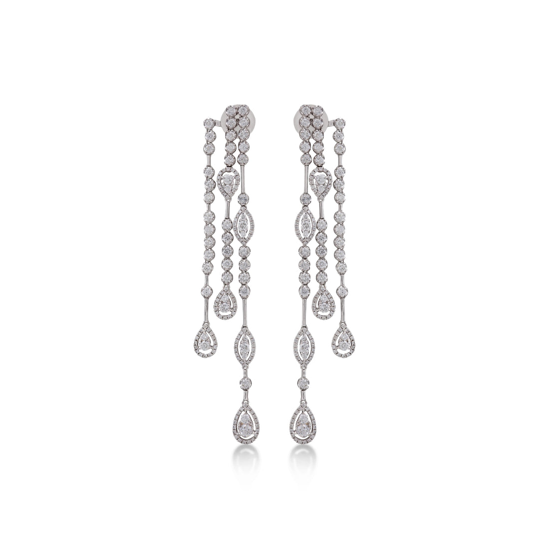 Earrings in 18K white gold with VS-G diamonds