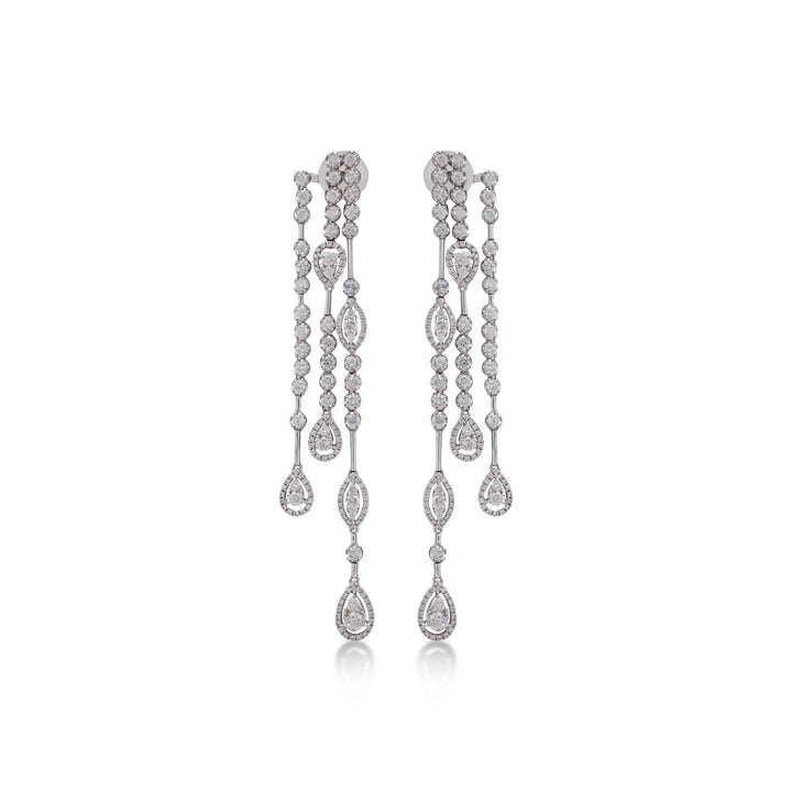 Earrings in 18K white gold with VS-G diamonds