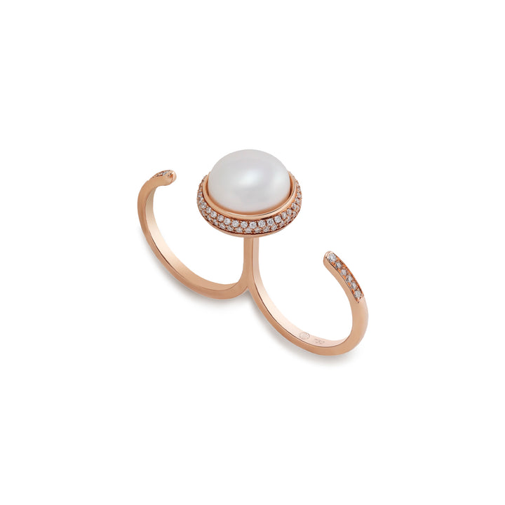 Pearl collection inspire 18K rose gold with VS-G diamonds and white pearl