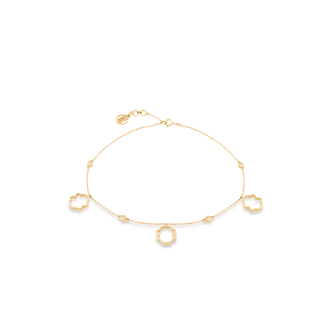 La Vie En Rose Inspiring  18K Yellow Gold and VS-G Diamonds Anklet