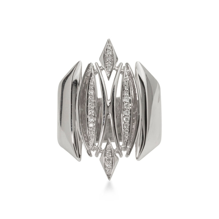 Ring In 18K White Gold With VS-G Diamonds