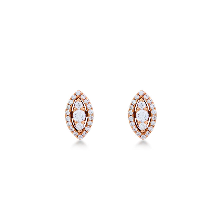 Illusion Earrings in 18K Rose gold with VS-G diamond