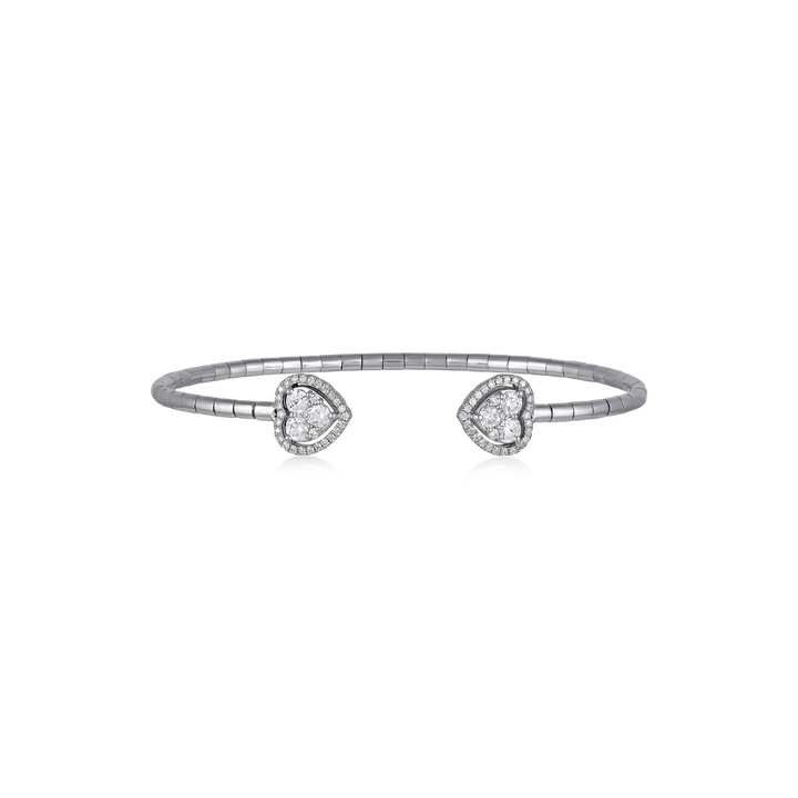 Flexible 18K White Gold Bracelet with VS-G Diamond