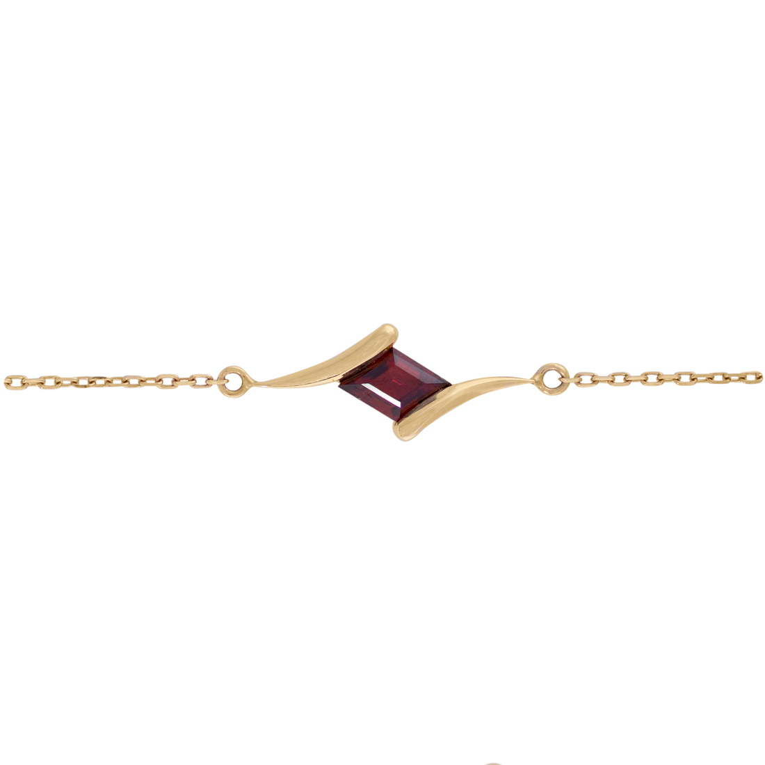 Bracelet in 18K Yellow Gold with Garnet Stone - Arcobaleno Collection