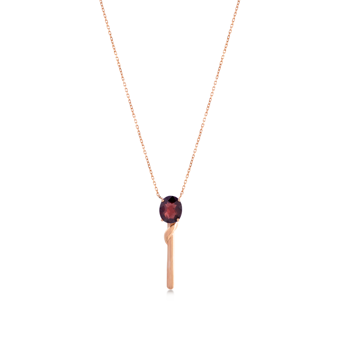 Necklace in 18K Rose Gold and Garnet Stone - Arcobaleno Collection