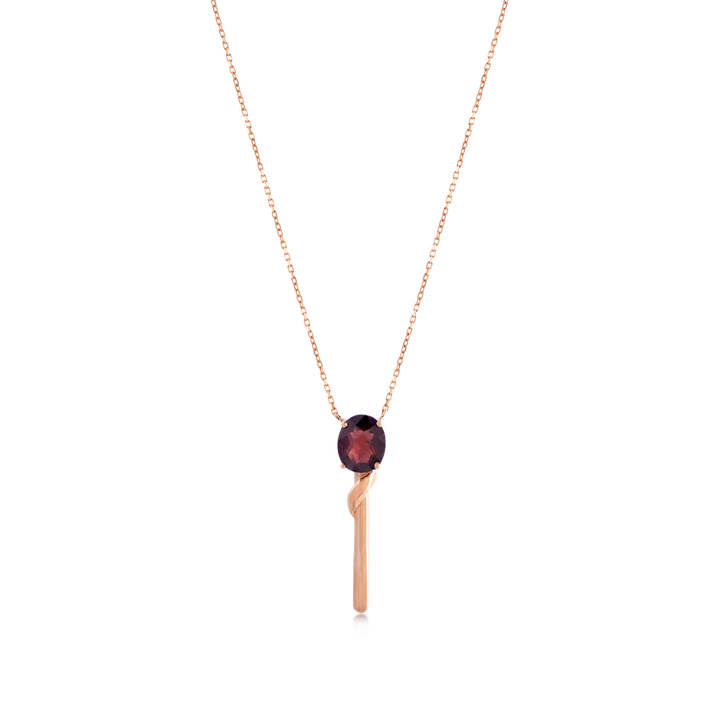 Necklace in 18K Rose Gold and Garnet Stone - Arcobaleno Collection