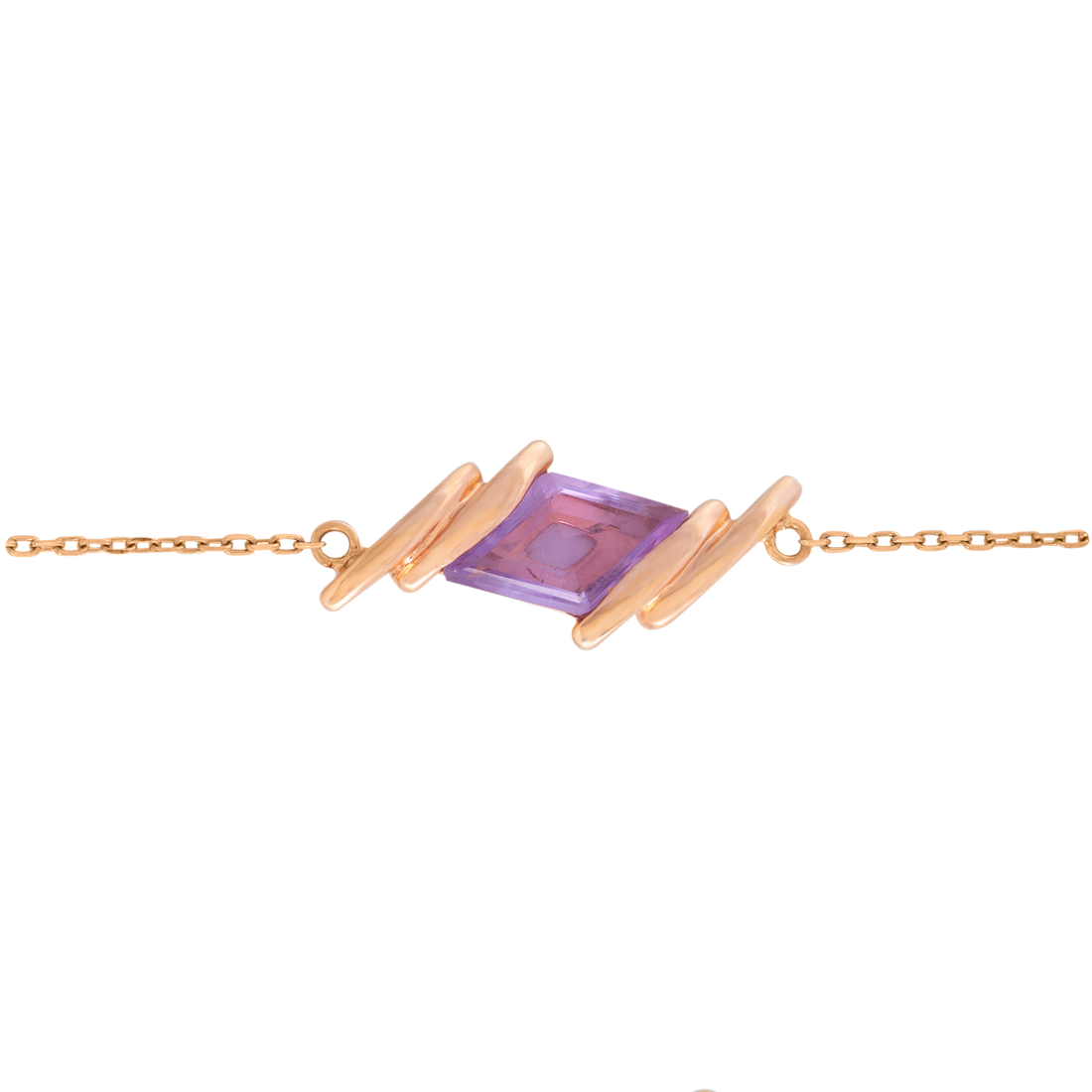 Bracelet in 18K Rose Gold with Amethyst Stone - Arcobaleno Collection