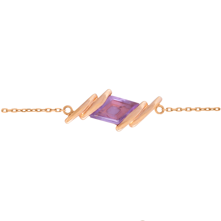 Bracelet in 18K Rose Gold with Amethyst Stone - Arcobaleno Collection