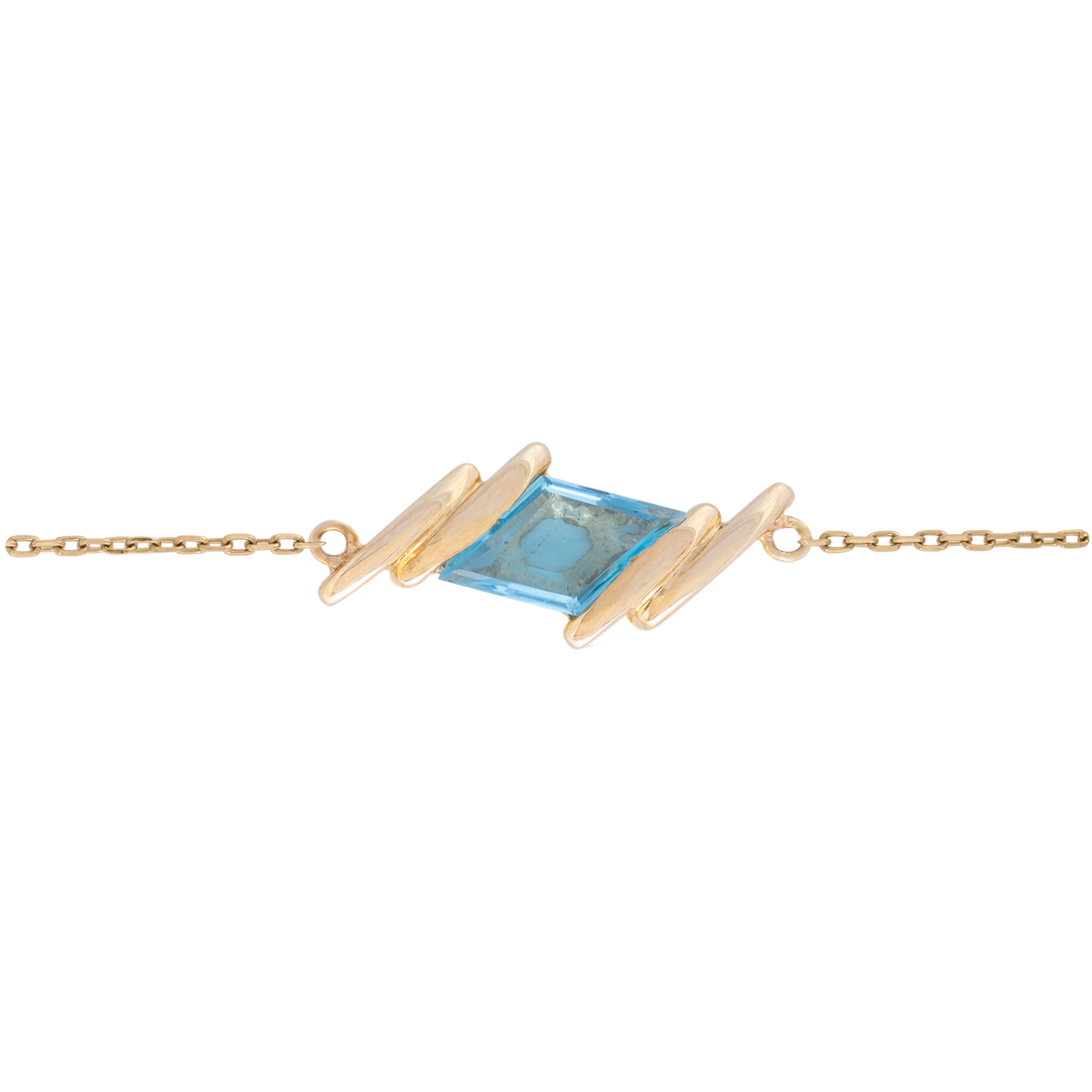 Bracelet in 18K Yellow Gold and Blue Topaz Stone - Arcobaleno Collection