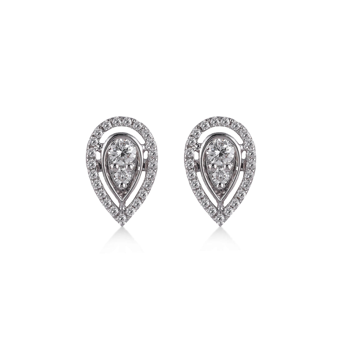 Earrings in 18K white gold with VS-G diamonds