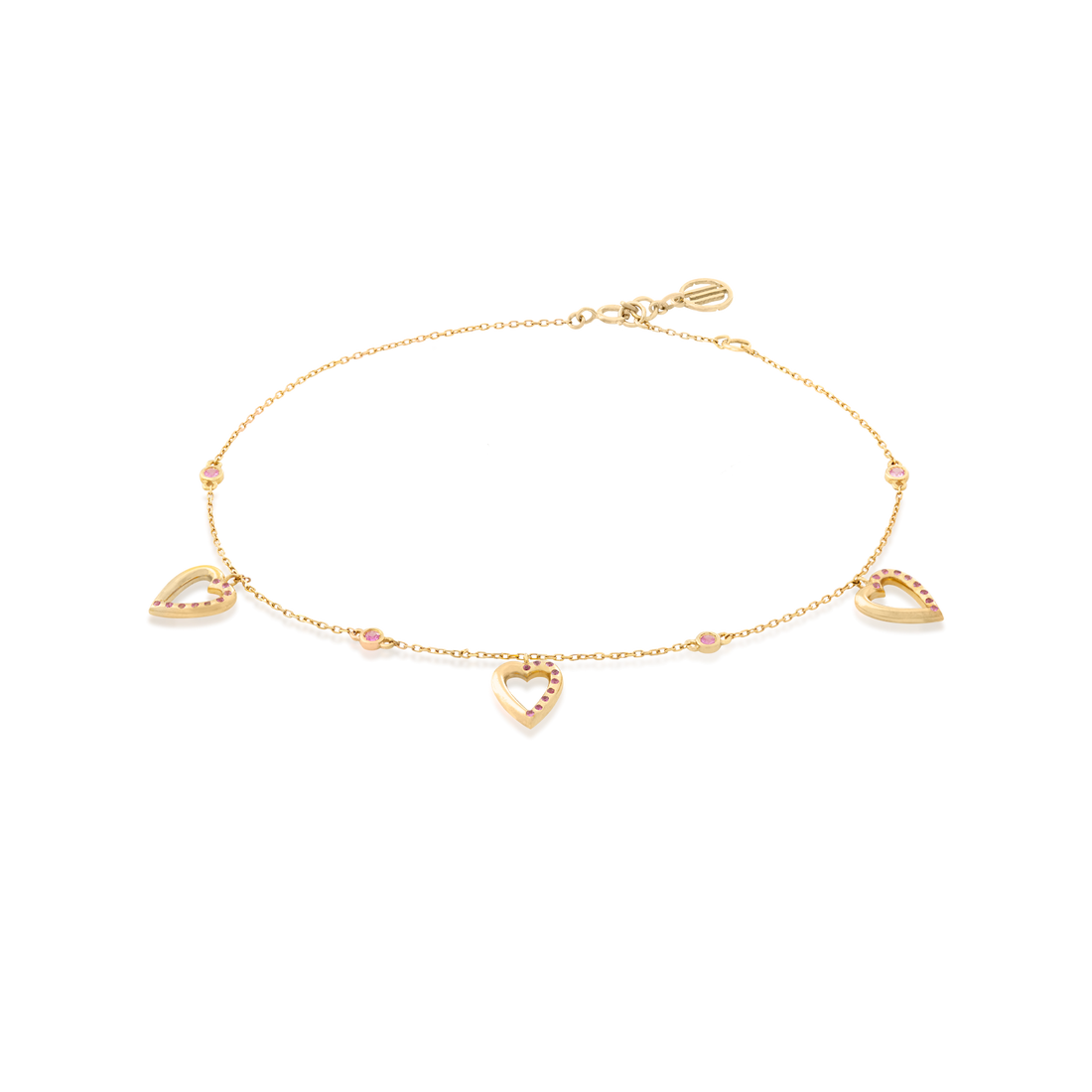 Heart Beating Inspire 18K Yellow Gold Bracelet with Pink Tourmaline