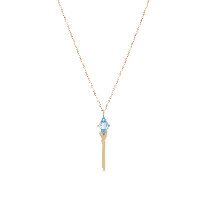 Pendant in 18k Yellow Gold and Blue Topaz Stone - Arcobaleno Collection