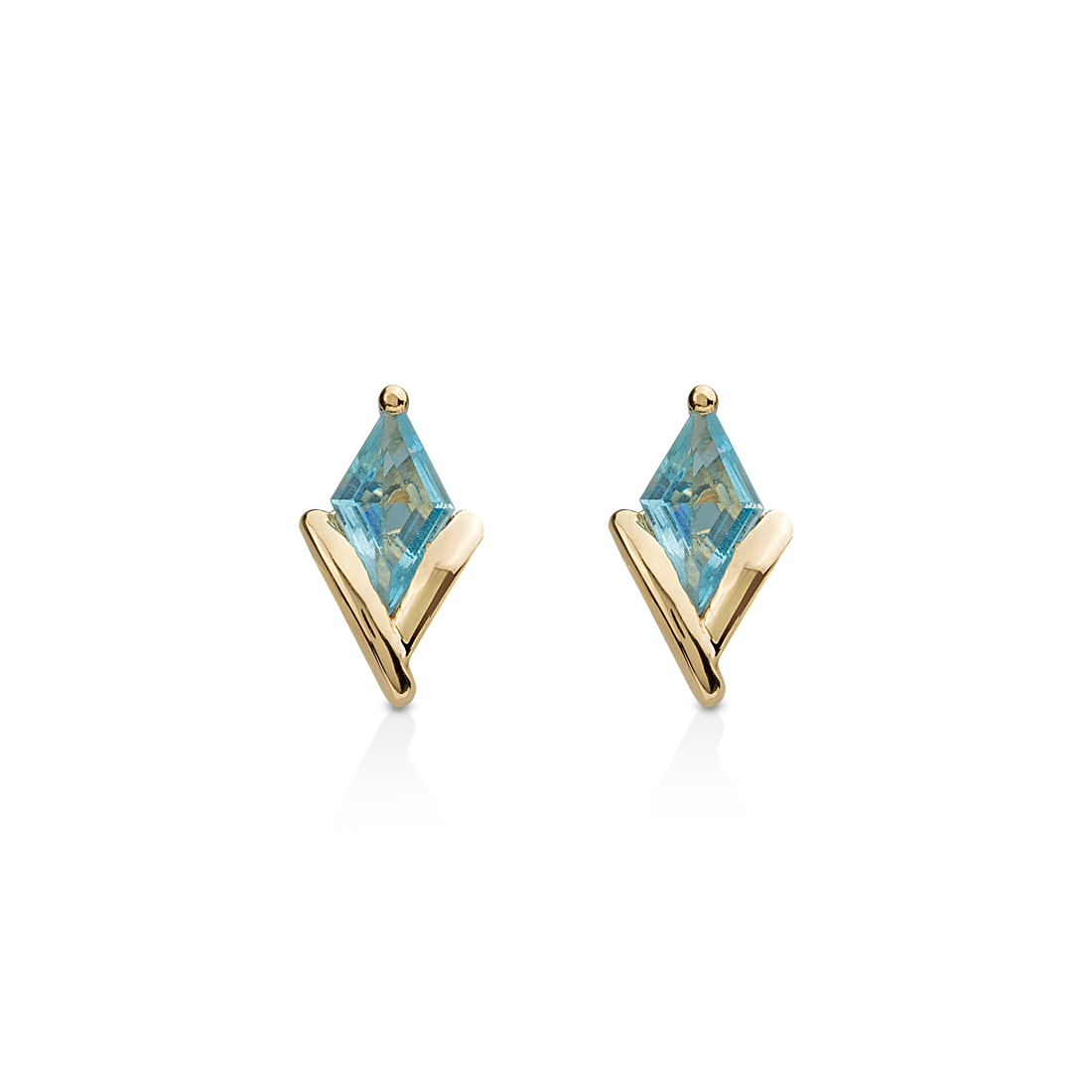 Earrings in 18k Yellow Gold and Blue Topaz Stone - Arcobaleno Collection