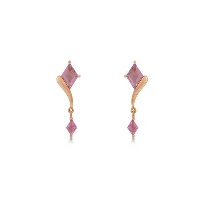 Earrings in 18K Rose Gold and Tourmaline Stone - Arcobaleno Collection