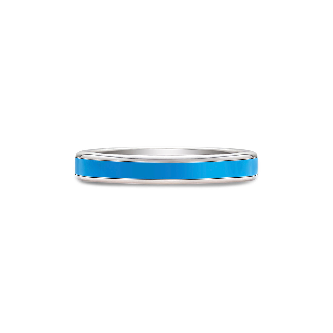 Ring in 18K white gold with turquoise enamel