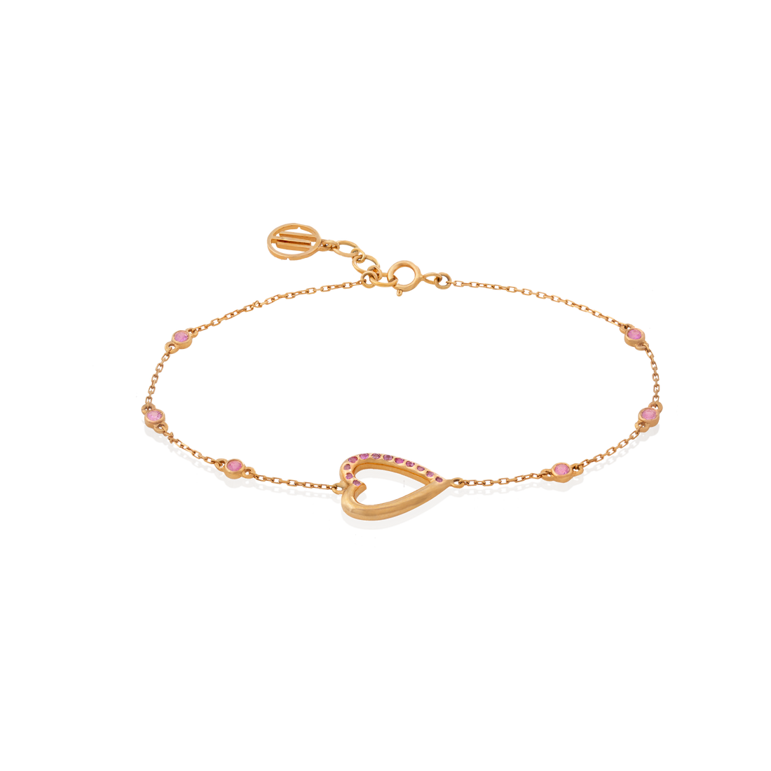 Heart Beating Inspire 18K Yellow Gold Bracelet with Heart in the Centre