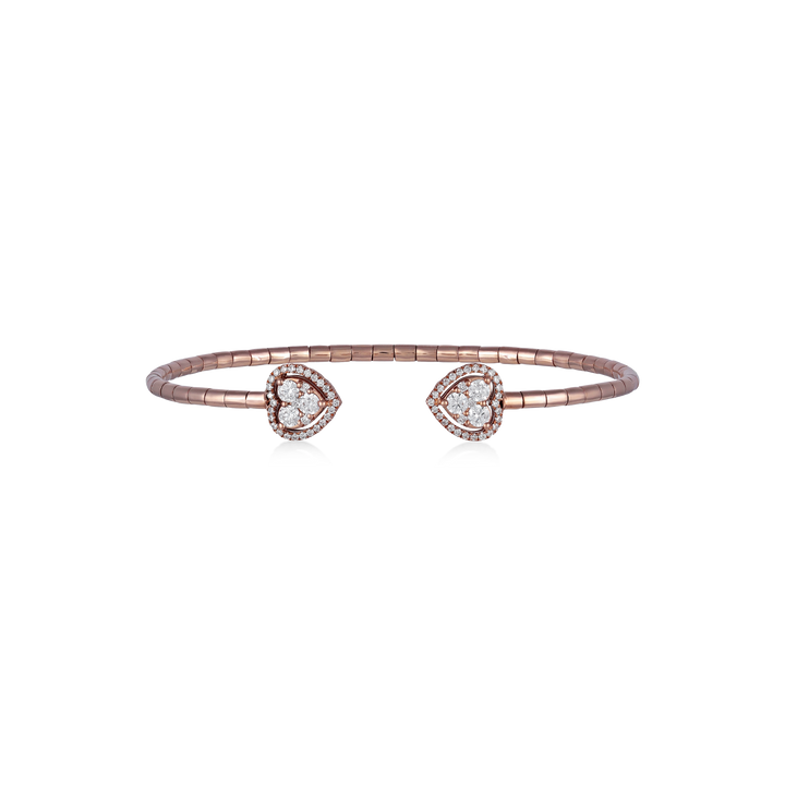 Flexible 18K Rose Gold Bracelet with VS-G Diamond