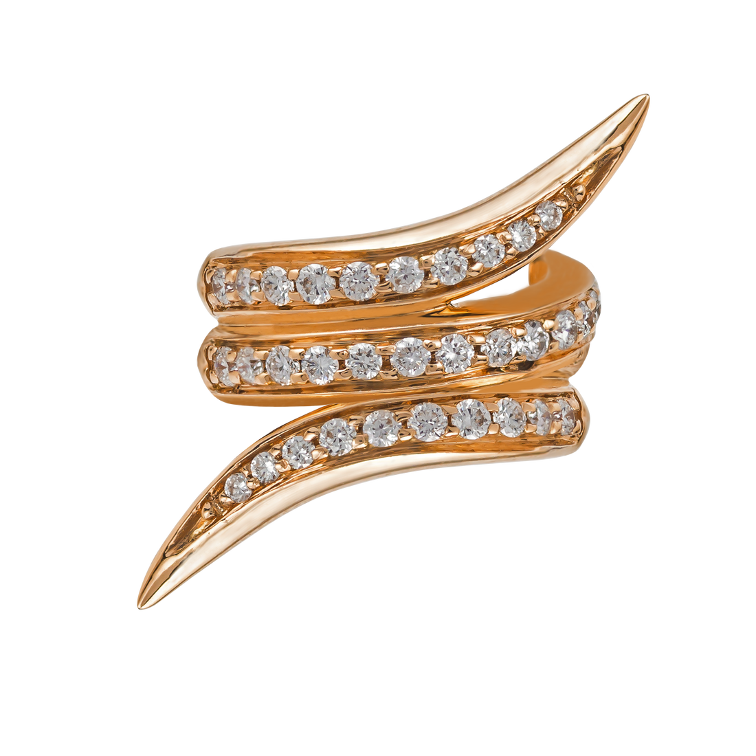 Ear Cuff in 18K Yellow Gold and VS-G Diamond - Branch Affinity