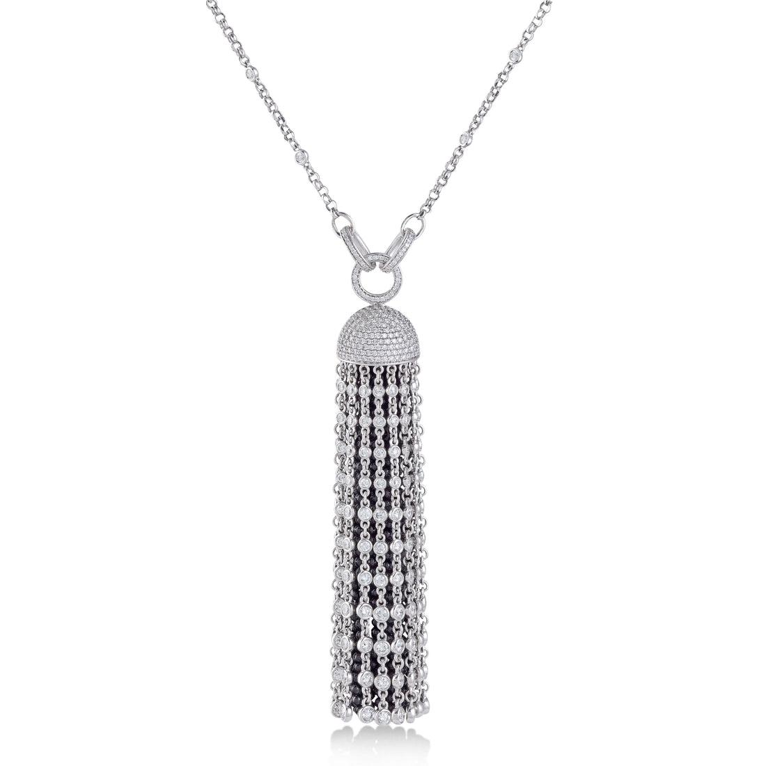 Necklace in 18K white gold with VS-G diamonds