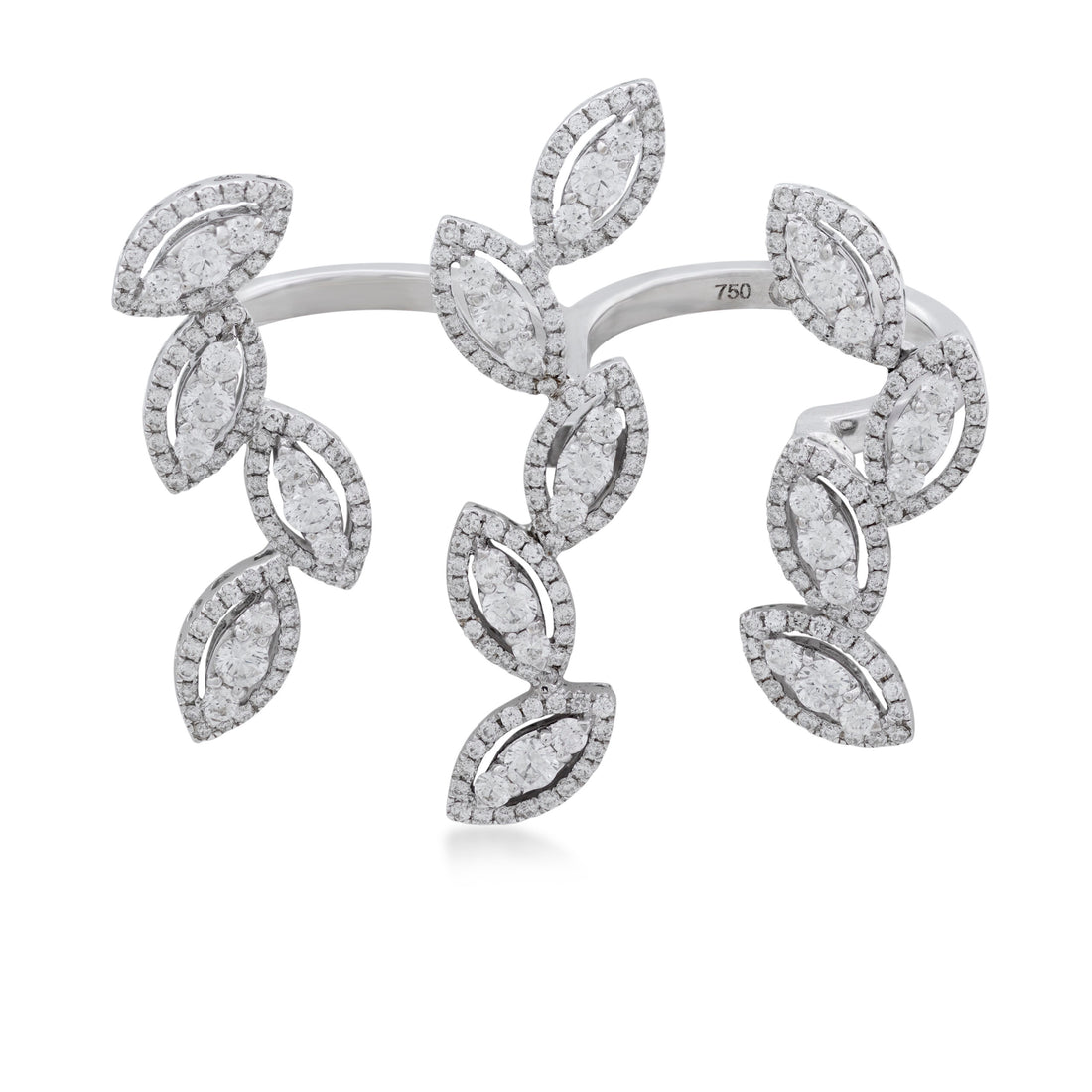 Illusion inspire 18K white gold with VS-G diamond double ring