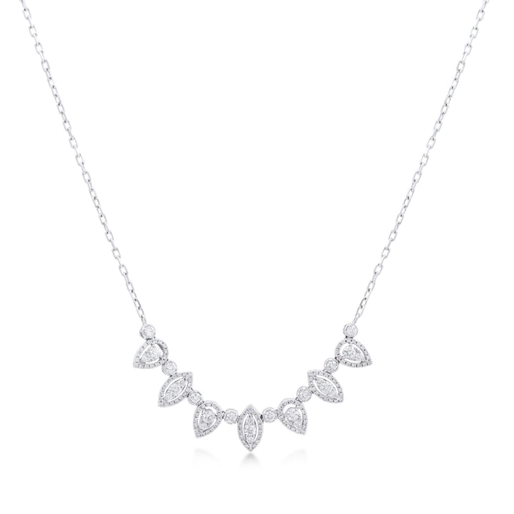 Illusion Necklace In 18K White Gold With VS-G Diamonds