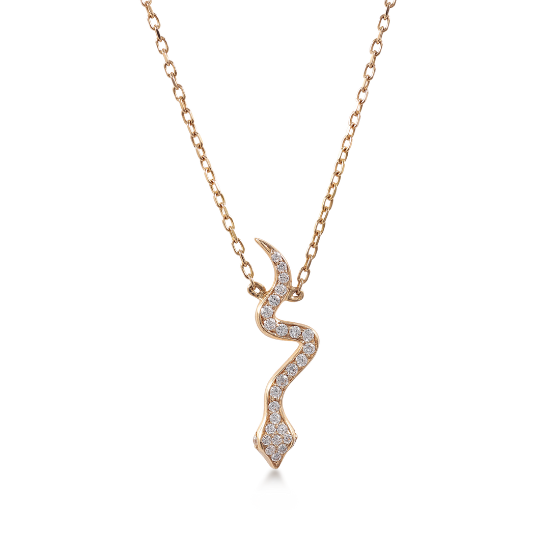 Garden of Eden - Pendant in 18K Yellow Gold with VS-G Diamond - Snake-Shaped