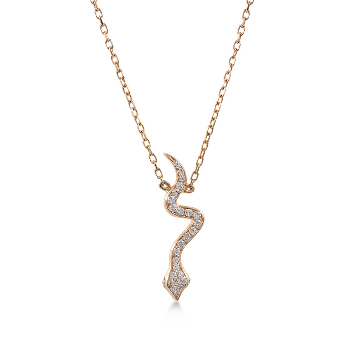 Garden of Eden - Pendant in 18K Yellow Gold with VS-G Diamond - Snake-Shaped