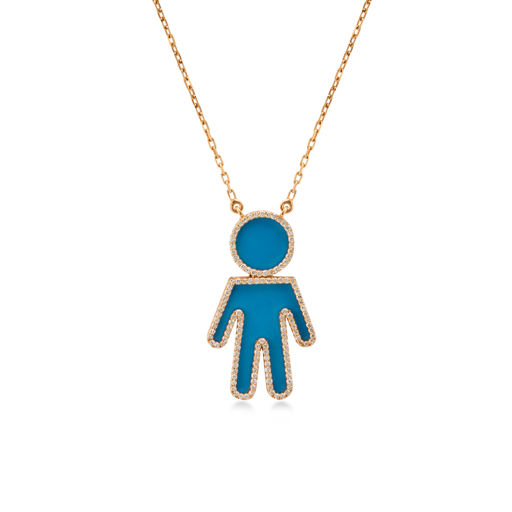 Baby Love Pendant in 60cm Fine Chain in 18K Yellow Gold