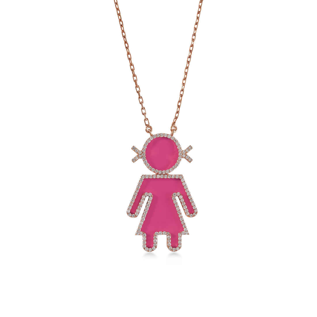 Baby Love Pendant In 60cm Fine Chain In 18K Yellow Gold