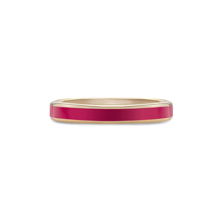 Ring in 18K yellow gold with red enamel