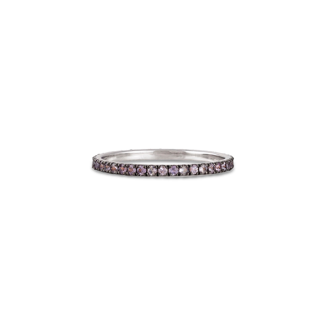 Ring in 18K white gold with pink sapphire stone